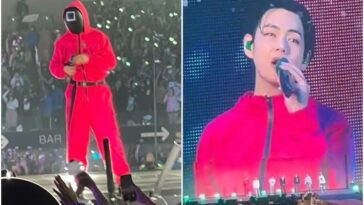 Ви из BTS появился на сцене в костюме из "Игры в кальмара"