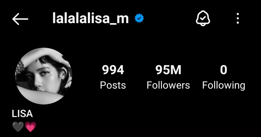 Лиса из BLACKPINK стала первой К-поп исполнительницей, достигшей 95 миллионов подписчиков в Instagram