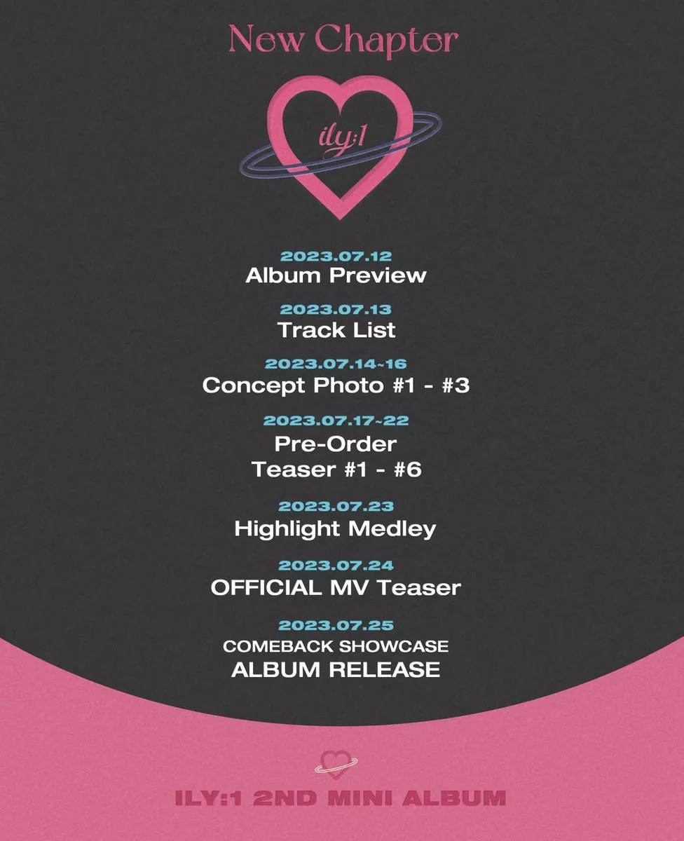ILY:1 публикуют график камбэка со вторым мини-альбомом "New Chapter"