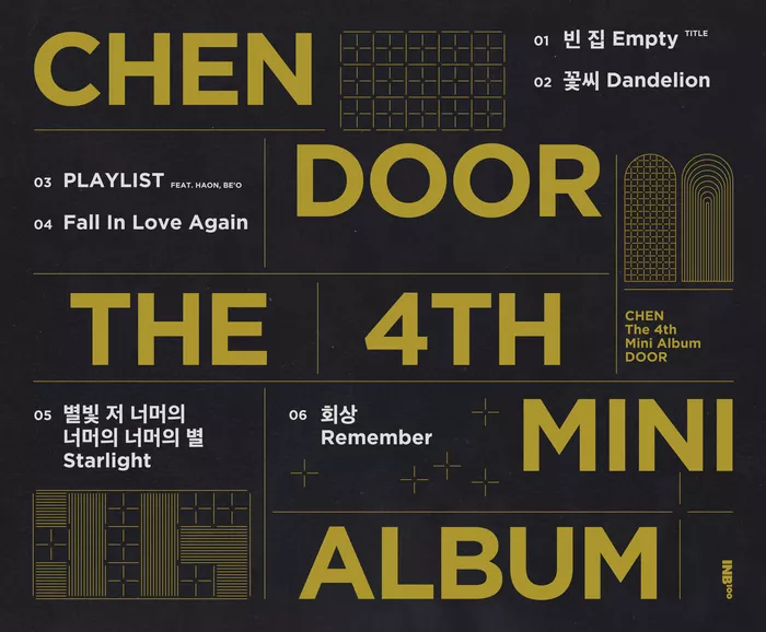 Чен из EXO раскрыл трек-лист своего нового альбома
